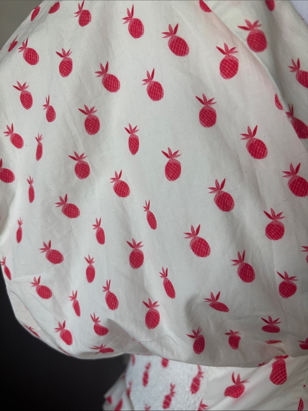 Anthropologie White Maxi Dress with Pink Fruit Print - Picture 4 of 8